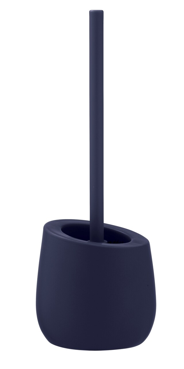 Perie pentru toaleta cu suport, Wenko, Badi, 13.5 x 38 x 13.5 cm, ceramica, albastru - imagine 3